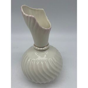 Belleek Ireland Swirl Globe Porcelain Vase